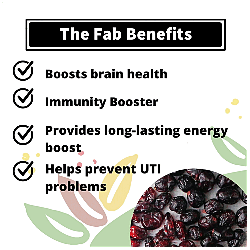 Fabbox Premium Mixed Berries - Whole Dried Cranberry & Blackberry, Natural, Healthy Snack, 70 g  No Preservatives, Fiber Rich