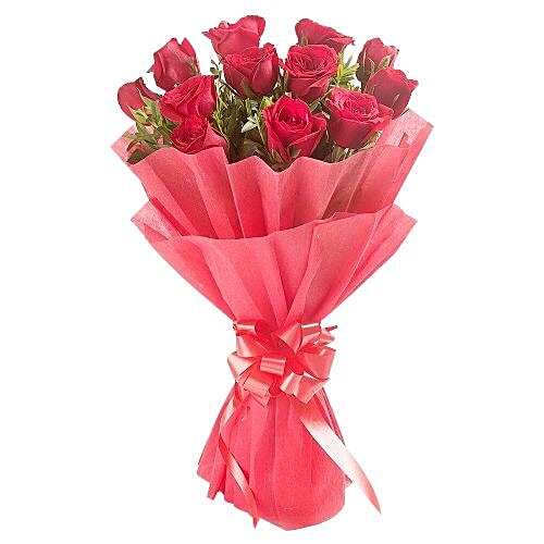 Buy Ferns N Petals- Boutique Flower Bouquet - Enigmatic 12 Red Roses ...