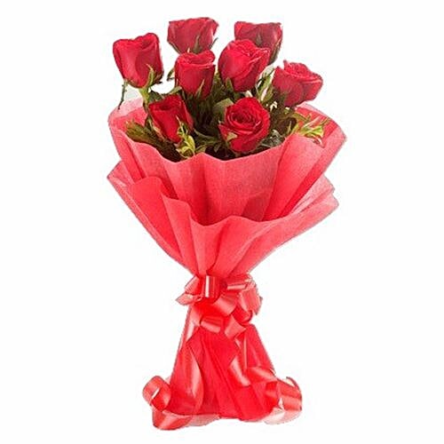 Buy Blooms Bouquets Bengal Bloom Flower Bouquet 8 Delightful Red Roses ...