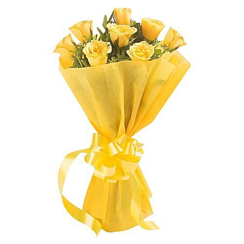 Buy Ferns N Petals Boutique Flower Bouquet Enticing 8 Yellow