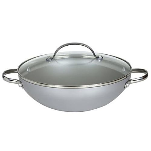 Stainless Steel Kadai  Steel Kadai with Handle - Meyer