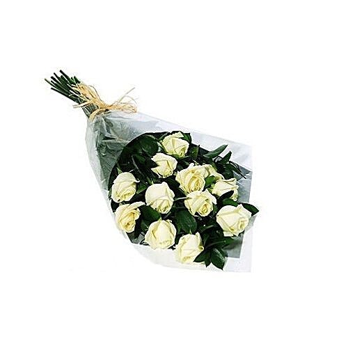 Buy Blooms Bouquets Flower Bouquet 12 Mesmerising White Roses 1 Pc Online At Best Price Bigbasket