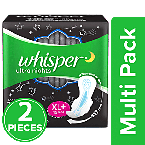 Buy Whisper Sanitary Pads Xxxl Ultra Nights Wings 10 Pcs Online At Best  Price of Rs 330 - bigbasket
