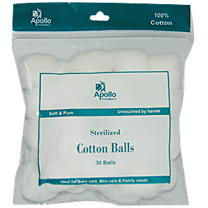 Apollo Pharmacy Sterilized Cotton Balls, 30 Count Price, Uses