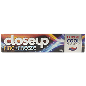 closeup fire freeze gel toothpaste