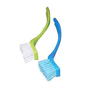  Dish Washing Scrubber Vegetable Brush - Blue / White 2 Sided  Bristles - Long Handle With Rubber Grip Non Scratch Kitchen and Bath  Cleaning By Superio : Home & Kitchen