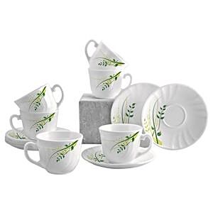 LaOpala Chai/Opalware Cup & Saucer Set - Princess, Radiant Curves, 150 ml