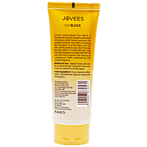 jovees sun block spf 45 review