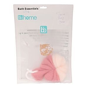 BB Home Body Bath Loofah Scrubber- Hangable, Pink, 1 pc