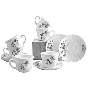 LaOpala Chai/Opalware Cup & Saucer Set - Princess, Radiant Curves, 150 ml