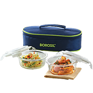 Borosil Set of 3 Pcs Prime Glass Lunch Box Of 400 ML Each Are Microwave  Safe