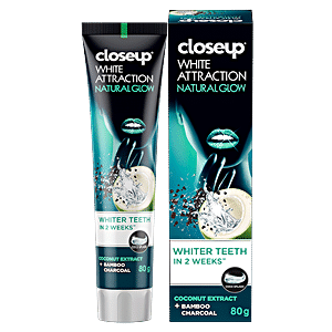 closeup white attraction natural glow toothpaste