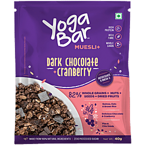 Yogabar Wholegrain Breakfast Muesli Combo Fruits, Nuts And Seeds Dark  Chocolate Cranberry 700G Each