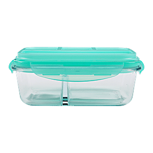 Buy BB Home Glass Lunch Box/Storage Borosilicate Container With Compartment  - Rectangular, Sea Green Online at Best Price of Rs 499 - bigbasket