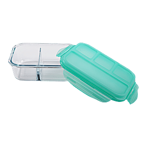 Buy BB Home Glass Lunch Box/Storage Borosilicate Container With Compartment  - Rectangular, Sea Green Online at Best Price of Rs 499 - bigbasket