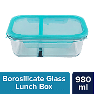 Generic Airtight Rectangle Lunch Boxes Snack Box Container Blue Double Tier