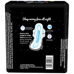 Buy Whisper Bindazzz Nights Sanitary Pads - Wider Back, Up To 0% Leak,  Provides All Night Protection, XL+ Online at Best Price of Rs 584.1 -  bigbasket