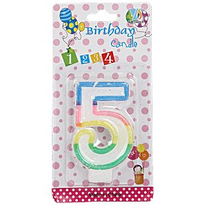 Buy Creative Space Birthday Cake Candle - Number 5, Multicolour Online ...