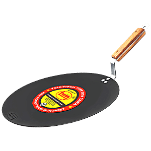 Indian Iron Roti Dosa Tawa with Steel Handle (10 inches (25.4cm))