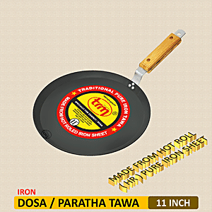 Buy Pure Iron Dosa Tawa 11 inch  Wooden Handle Online at   (NattuMarunthuKadai.com)