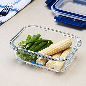 Buy BB Home Glass Lunch Box/Storage Borosilicate Container With Compartment  - Rectangular, Sea Green Online at Best Price of Rs 499 - bigbasket