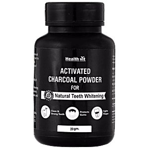 healthvit activated charcoal powder for natural teeth whitening