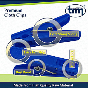 Buy Trm Premium Plastic Hanging Cloth Drying Clips - 2mm, Blue