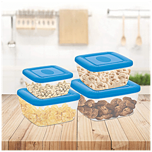 Plastic Papad Box Food Storage Containers Round Clip Lock Lid Airtight Box  Cake