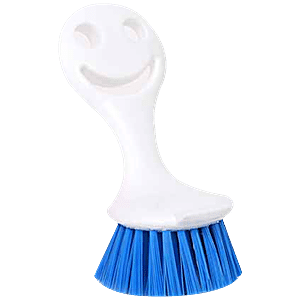 Dish Washing Scrubber Vegetable Brush - Blue / White 2 Sided Bristles -  Long Handle With Rubber Grip Non Scratch Kitchen and Bath Cleaning By  Superio