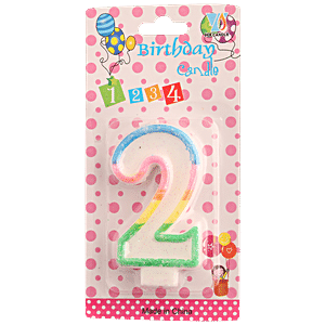 Buy Creative Space Birthday Cake Candle - Number 2, Multicolour Online ...