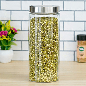 Femora Glass Jar With Screw On Metal Lid - Transparent , Scratch Resistant,  Storage For Dry Kitchen Items, 500 ml