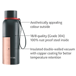 BOROSIL Trek Green 500 ml Flask water Bottle (Pack of 1, Steel)