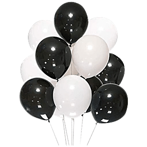 party balloons clipart black and white fish