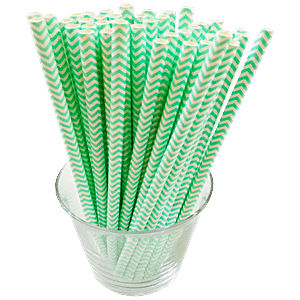 Green Compostable Straws 210 x 10mm - 250 pcs