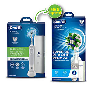 Oral B Vitality 100 Blue Criss Cross Electric Rechargeable Toothbrush  Powered 