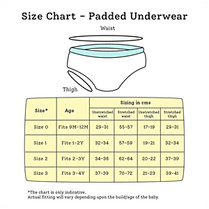 SuperBottoms Padded Underwear (pre washed) | Waterproof Pull up Underwear |  Potty Training Pants | Size 2 (2-3yrs), Pack of 12