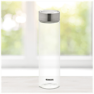 Buy Neo Borosilicate Glass Bottle - Silver Lid 550 ml at Best