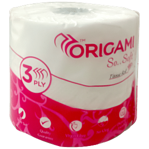 Origami 3 Ply Toilet Tissue Paper Roll - Pack of 24 (140 Pulls Per