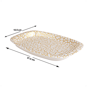 Buy DP Tashtari Snack Tray - White Golden, Rectangle, Melamine Online at  Best Price of Rs null - bigbasket