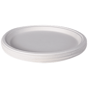 SUT 3 compartment plates disposable 100-Pack 9 Inch Heavy-Duty White Paper  Plates Made of Natural Sugarcane Fibers Biodegradable Plates 10inch-White