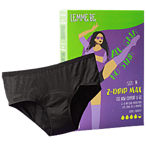 Buy Lemme Be Period Panties - Z Drip Max, Medium, Black, Reusable