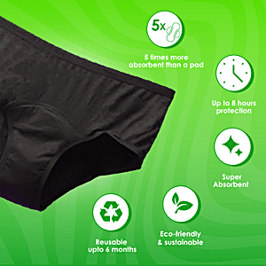 Qcmgmg Panties for Women Plus Size Breathable Leak Proof Underwear High  Waisted Menstrual Period Briefs Black 2XL