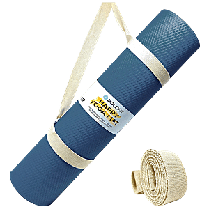 Boldfit Unisex Yoga Mat With Carrying Strap - 10 mm, Anti Slip, Black, 1 pc