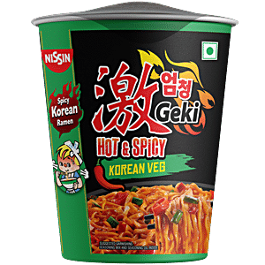 Buy Nissin Geki - Hot & Spicy Korean Veg Flavoured Ramen Instant ...