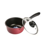 Buy Bergner Scarlett Diecast Aluminium Sauce Pan with Lid, Red Online