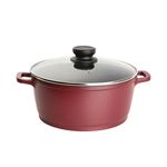 Buy Bergner Scarlett Diecast Aluminium Cook N Serve Pot with Glass Lid