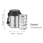 Buy Milton Tiffin Insulated Thermosteel Silevr Tuscany Online At Best Price Of Rs