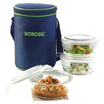 signoraware director glass lunch box with bag 581