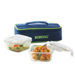 signoraware director glass lunch box with bag 581