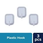 BB Home Plastic Hook - Self Adhesive/Stickable, Round Shape, 3 pcs